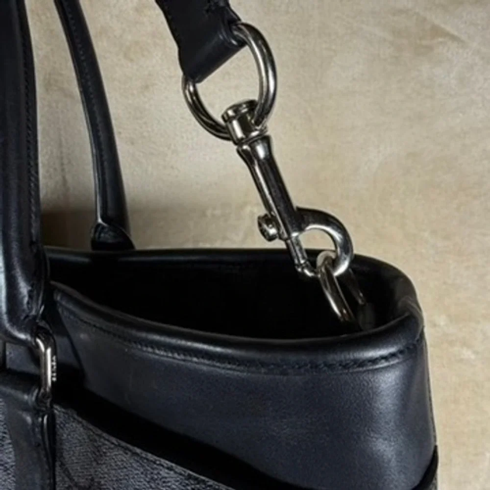 Coach Signature Business Tote Charcoal Black Monogram Crossbody Bag F54799